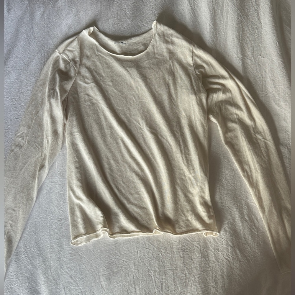 Brandy Melville Off-White Long Sleeve Top